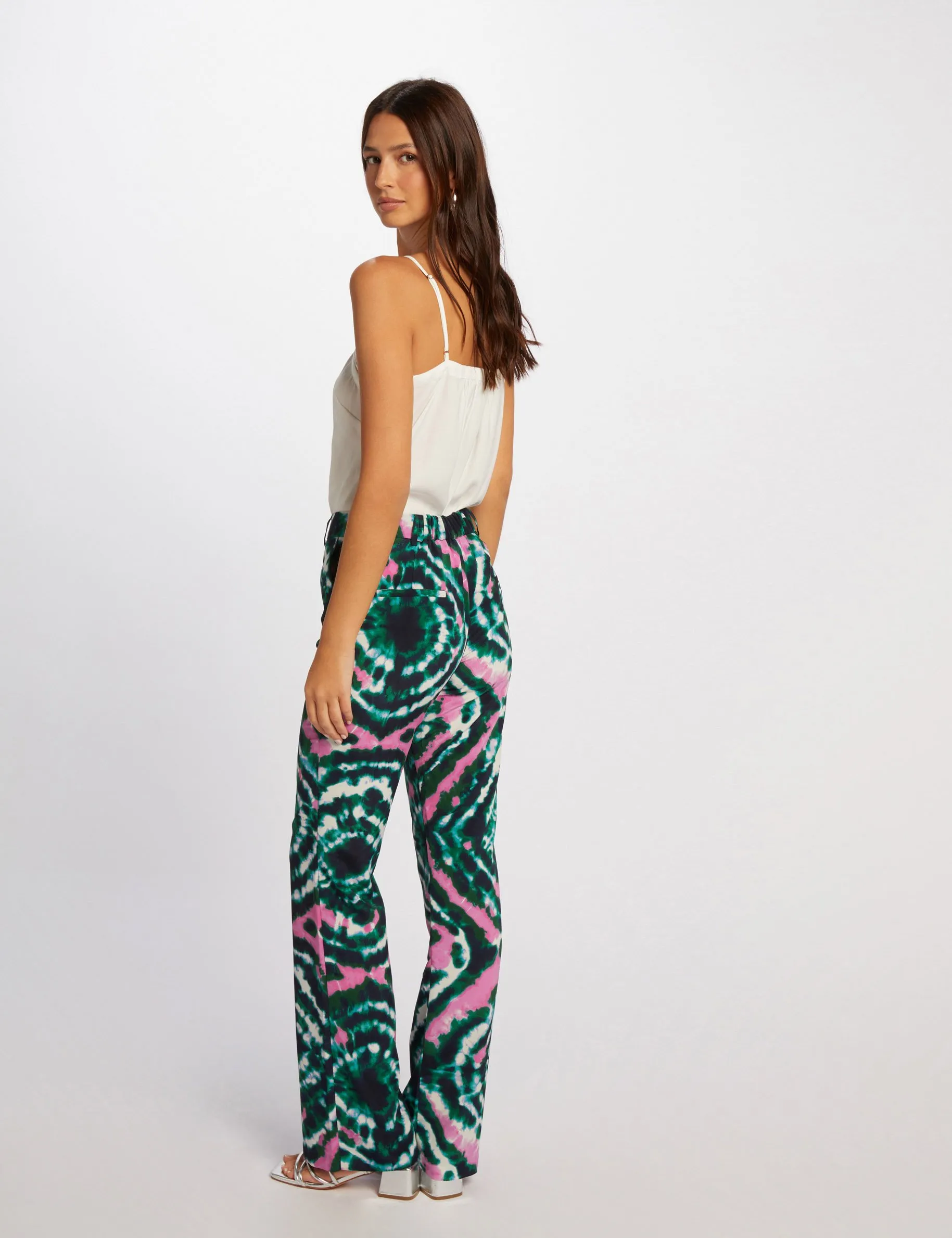 Printed loose fitted trousers multicolored women