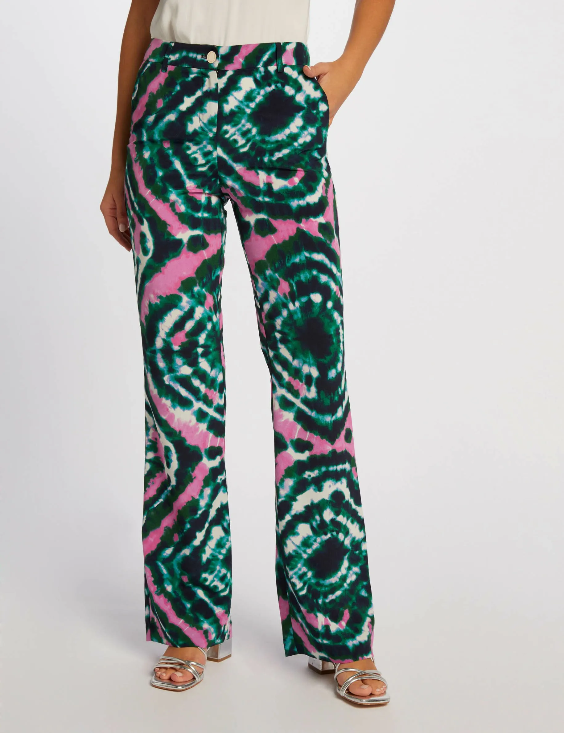 Printed loose fitted trousers multicolored women