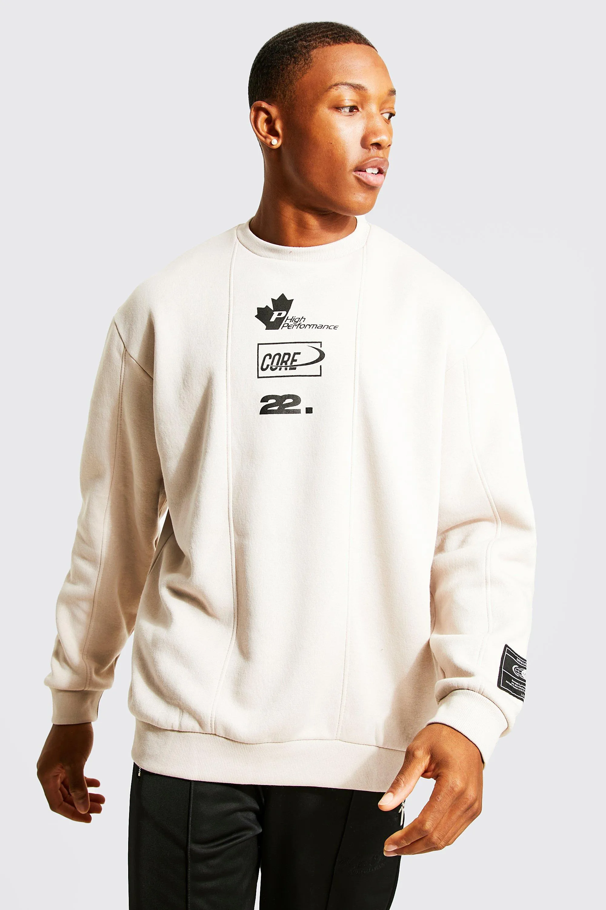 Printed Panelled Sweatshirt