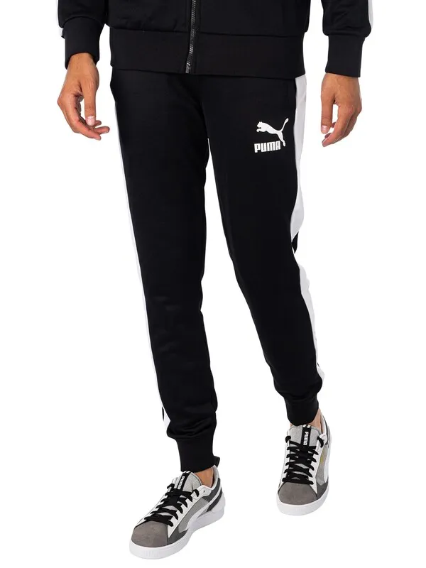 Puma Iconic T7 Track Joggers - Black/White