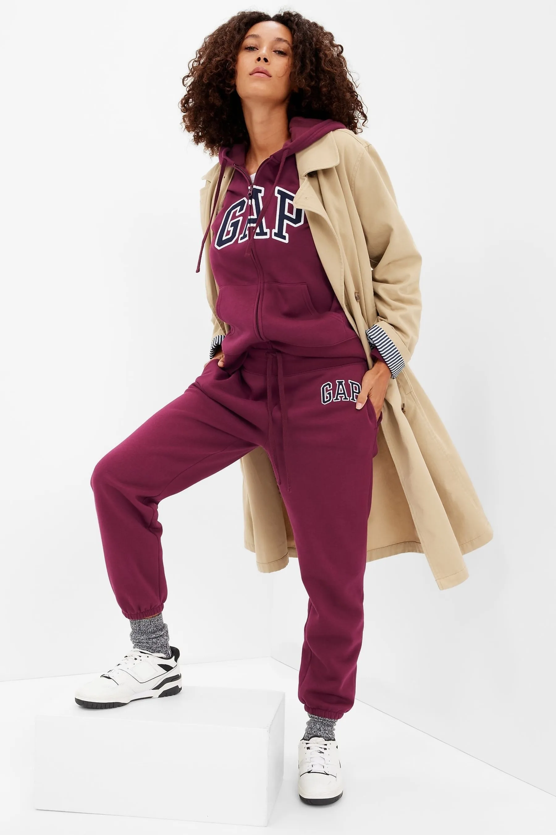 Purple Burgundy Vintage Arch Logo Joggers