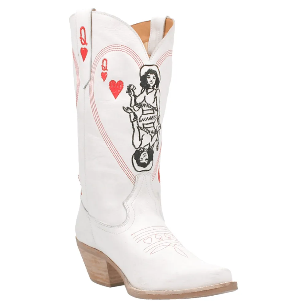 Queen A Hearts Round Toe Embroidered Cowboy Boots