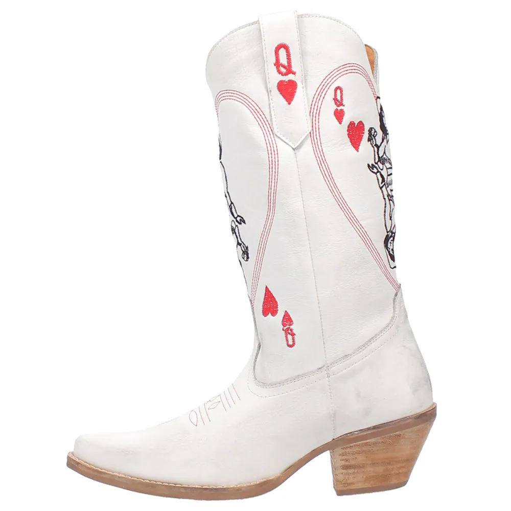 Queen A Hearts Round Toe Embroidered Cowboy Boots