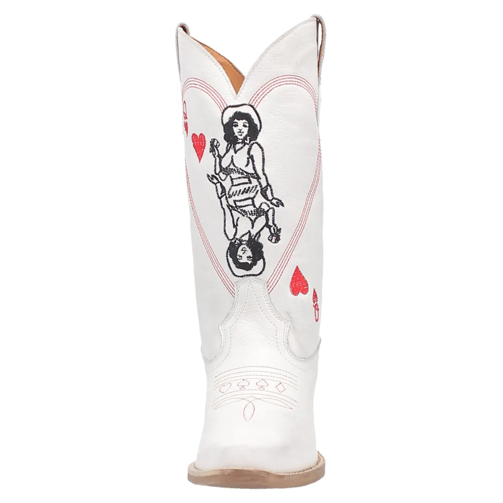 Queen A Hearts Round Toe Embroidered Cowboy Boots