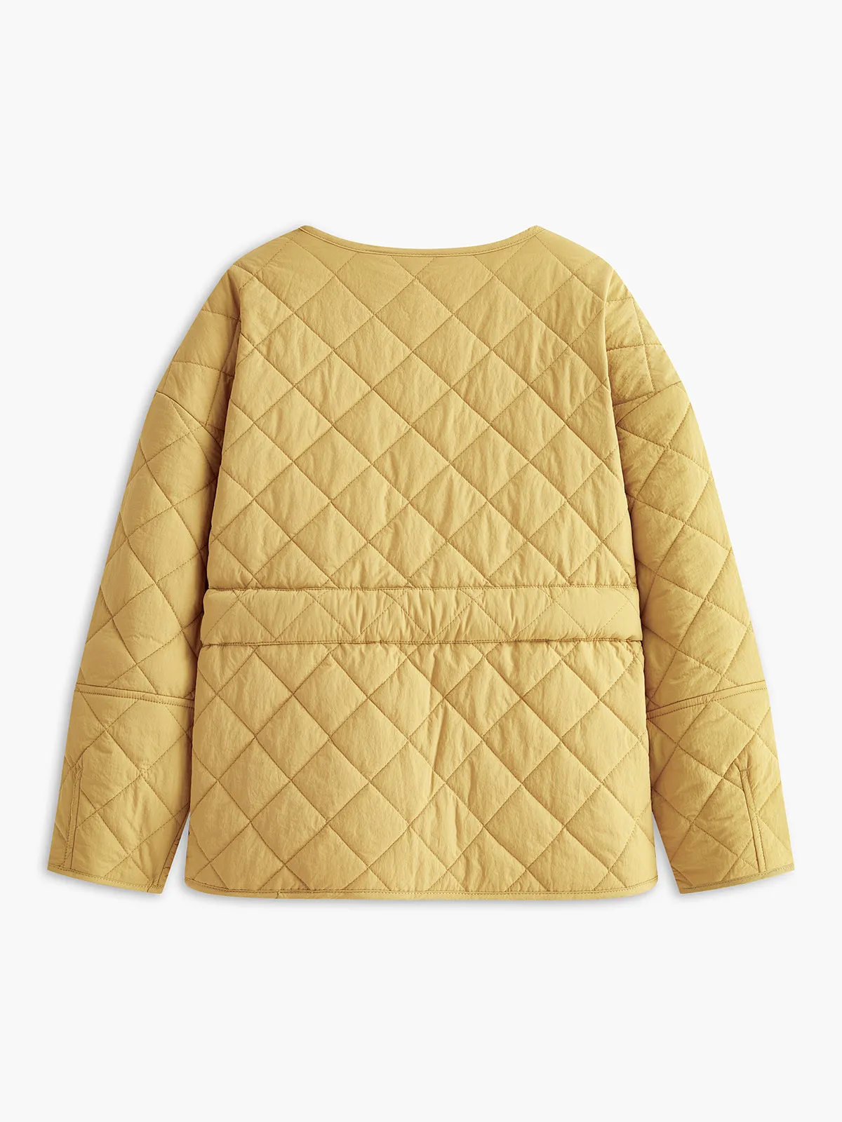 Quilted Belted Button Winter Coat