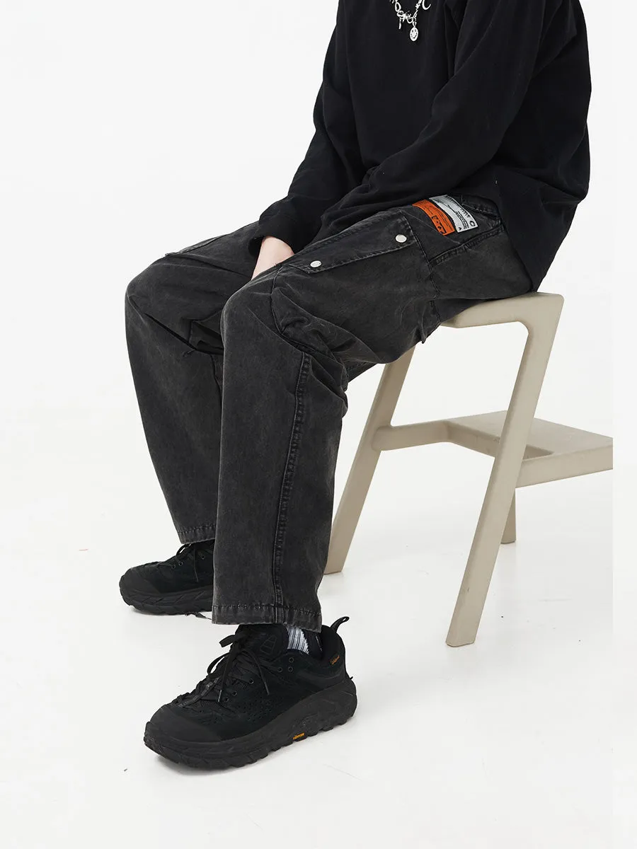 Raw Washed Logo Trousers