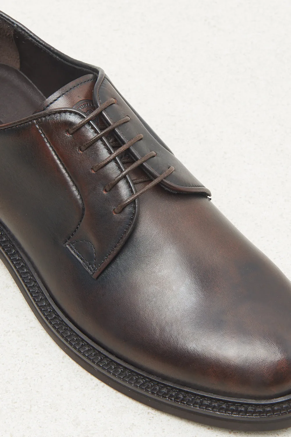 Real leather derby shoe