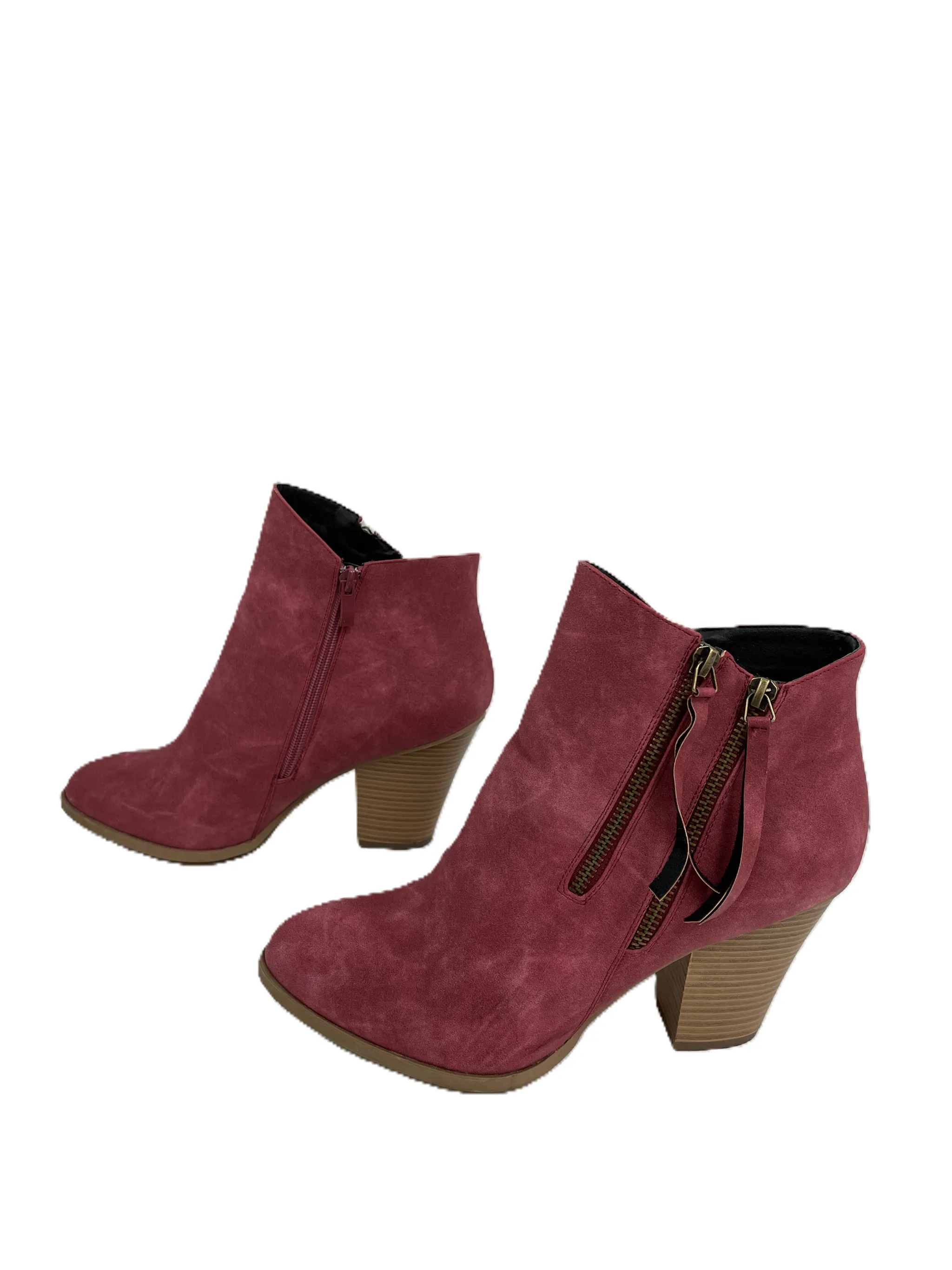 Red Ankle Heel Boots - Jg Collections - Size 11