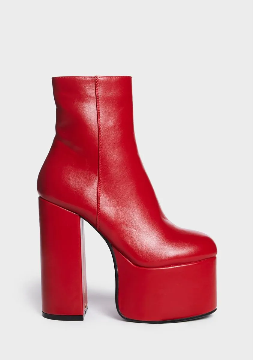 Red Bubblegum Ankle Boots-