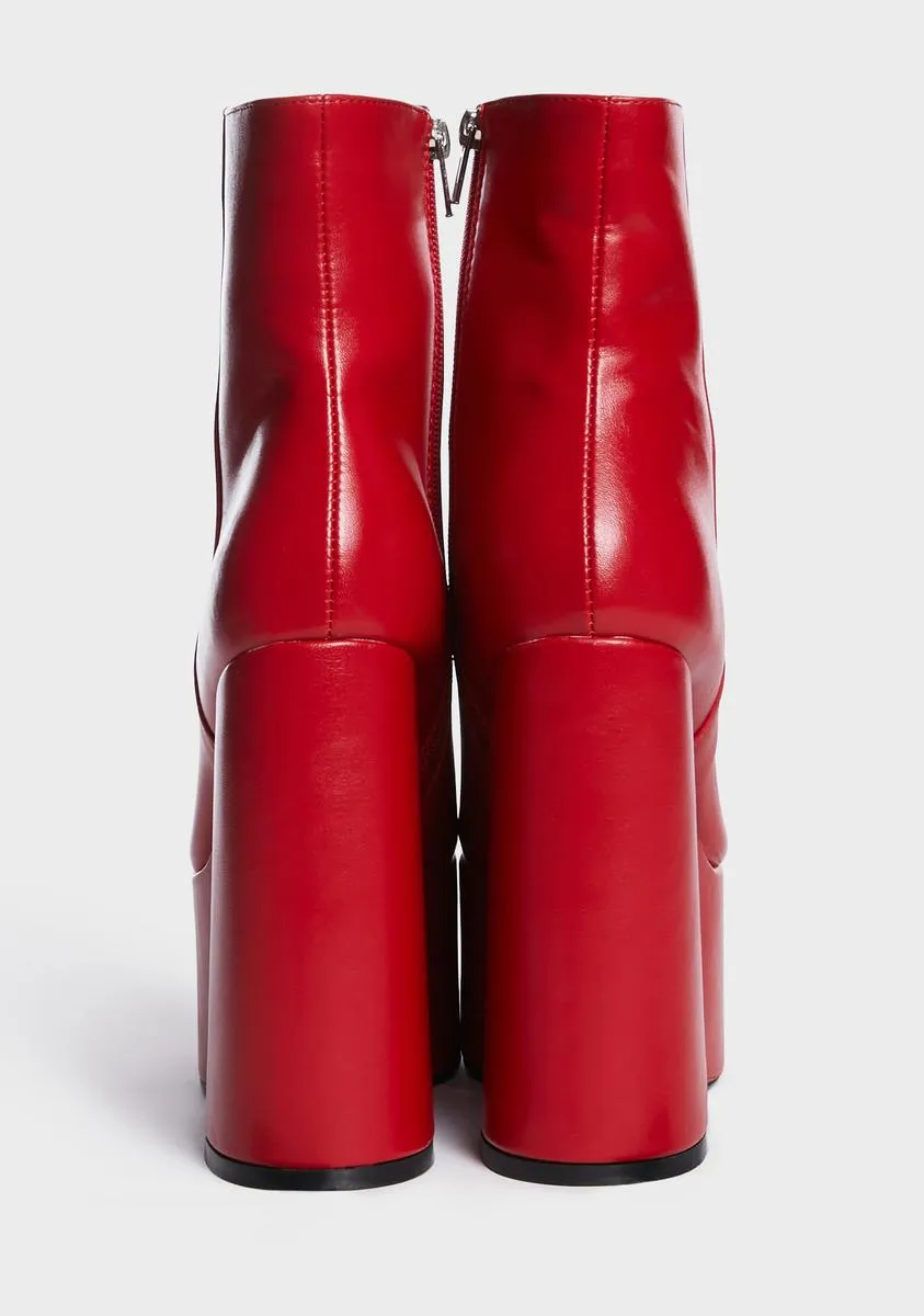 Red Bubblegum Ankle Boots-