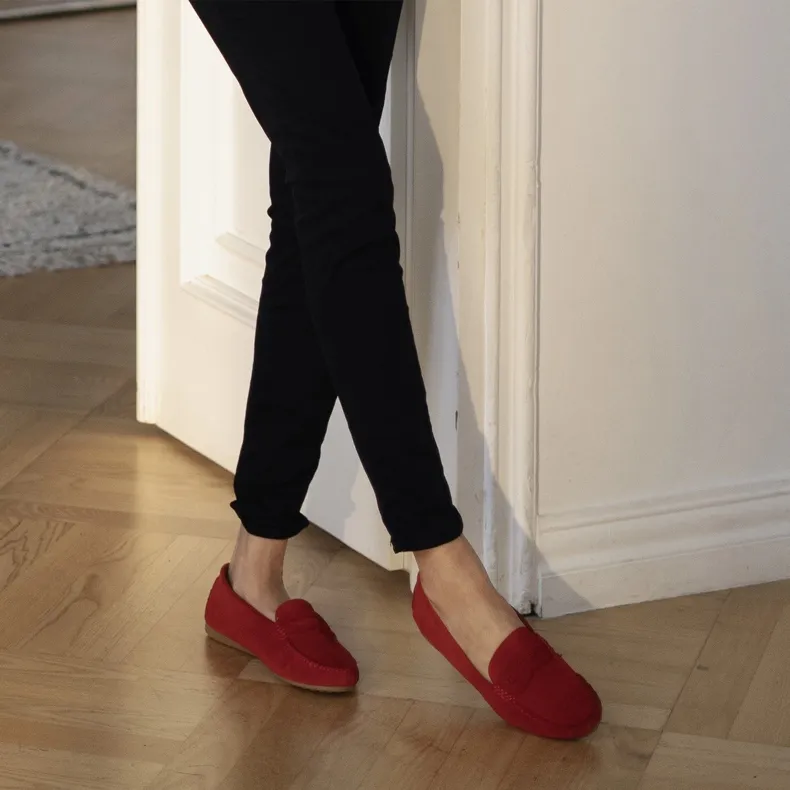 Red Marco Shoes Vigo Moccasins