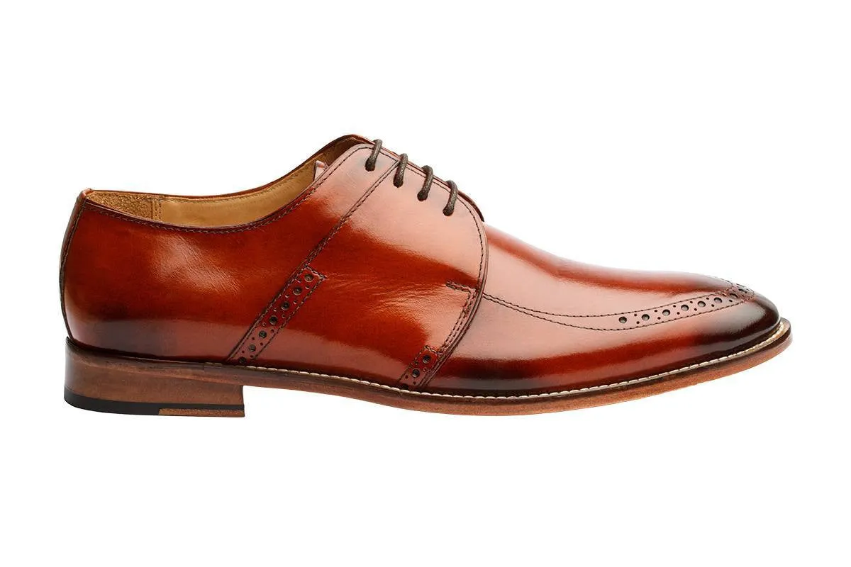 Reddish Tan Brogue Saddle Derby