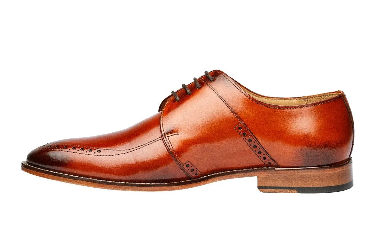 Reddish Tan Brogue Saddle Derby