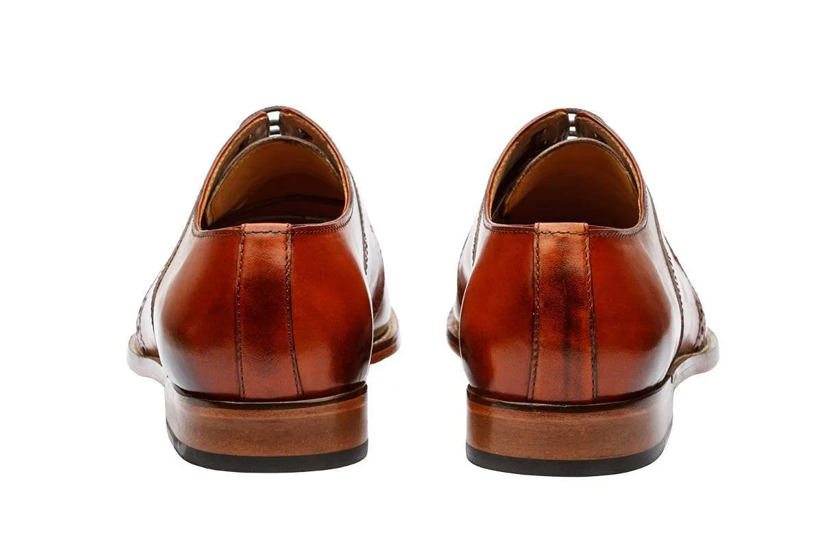 Reddish Tan Brogue Saddle Derby