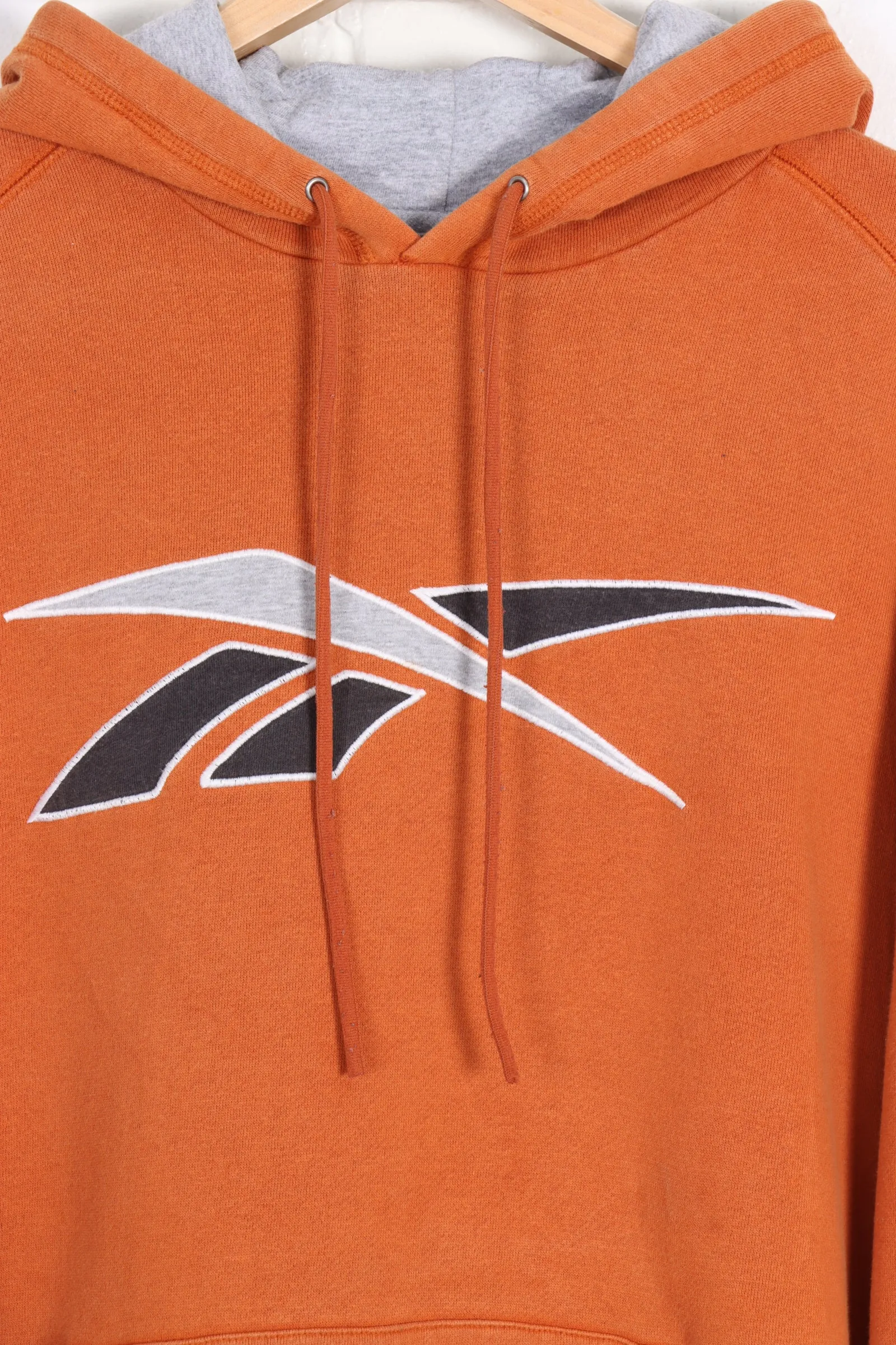 REEBOK Orange Grey Big Logo Sweatshirt size L XL.