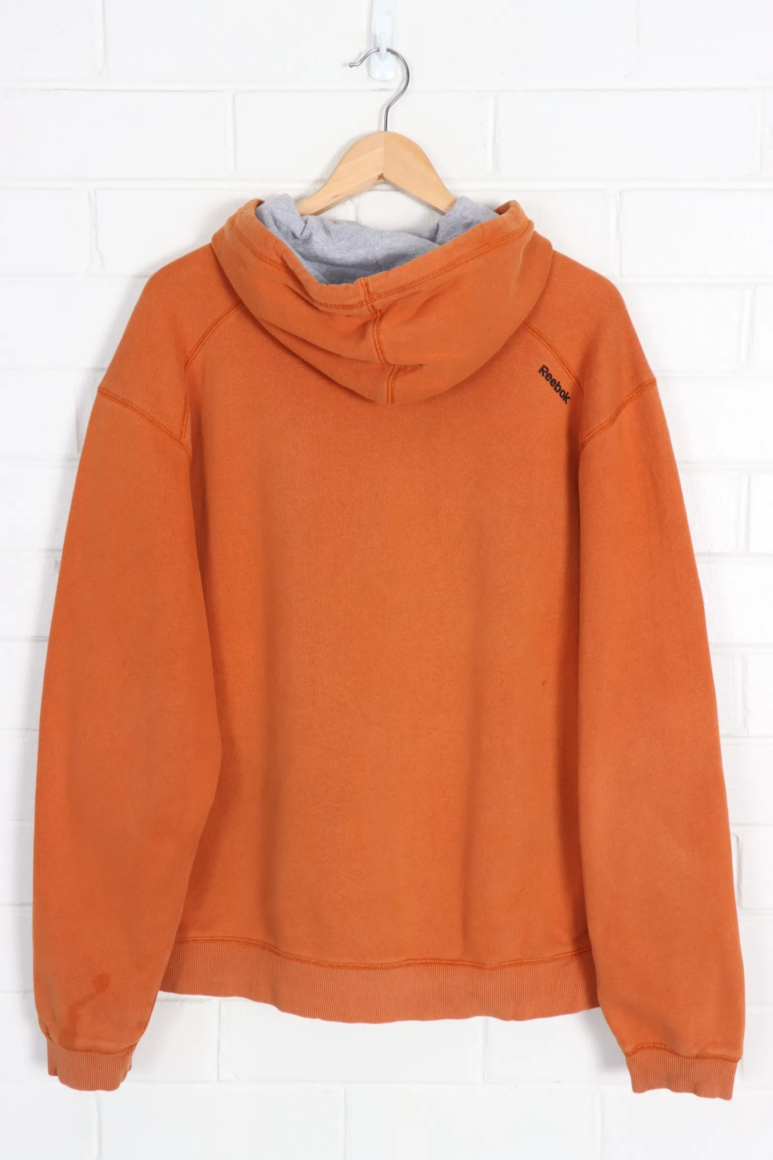 REEBOK Orange Grey Big Logo Sweatshirt size L XL.