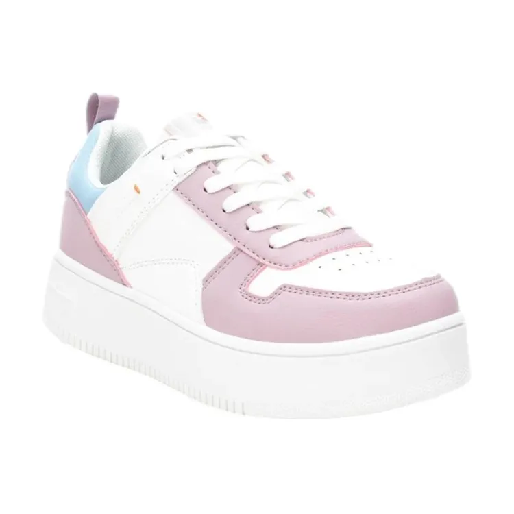 Lilla White Lace-Up Women's Platform Sneakers by Refresh