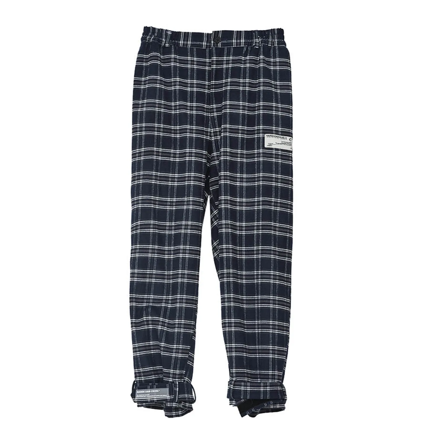 Retro Navy Checkered Trousers