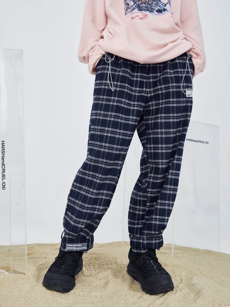 Retro Navy Checkered Trousers