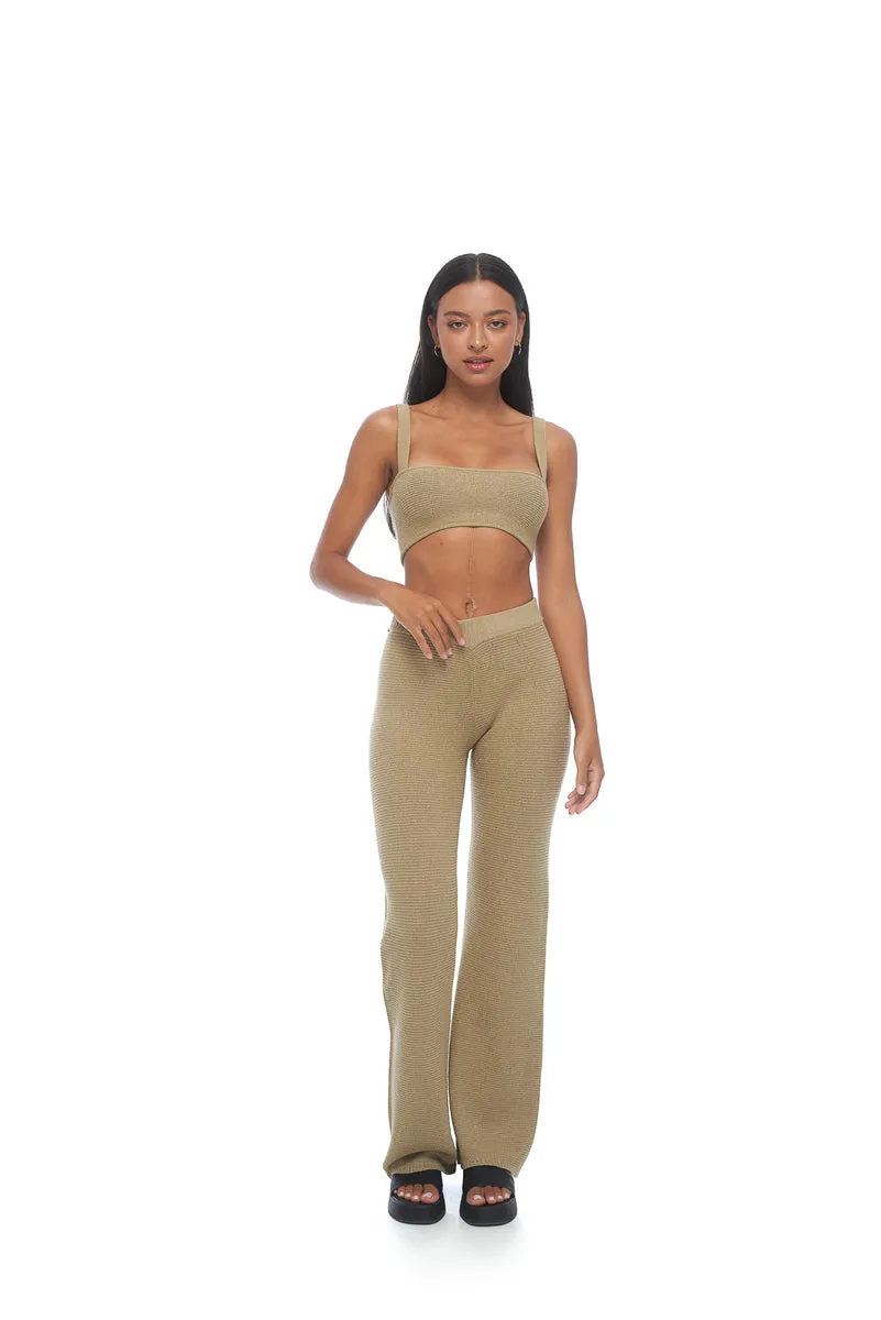 Rhoda Knit Pant- Brown