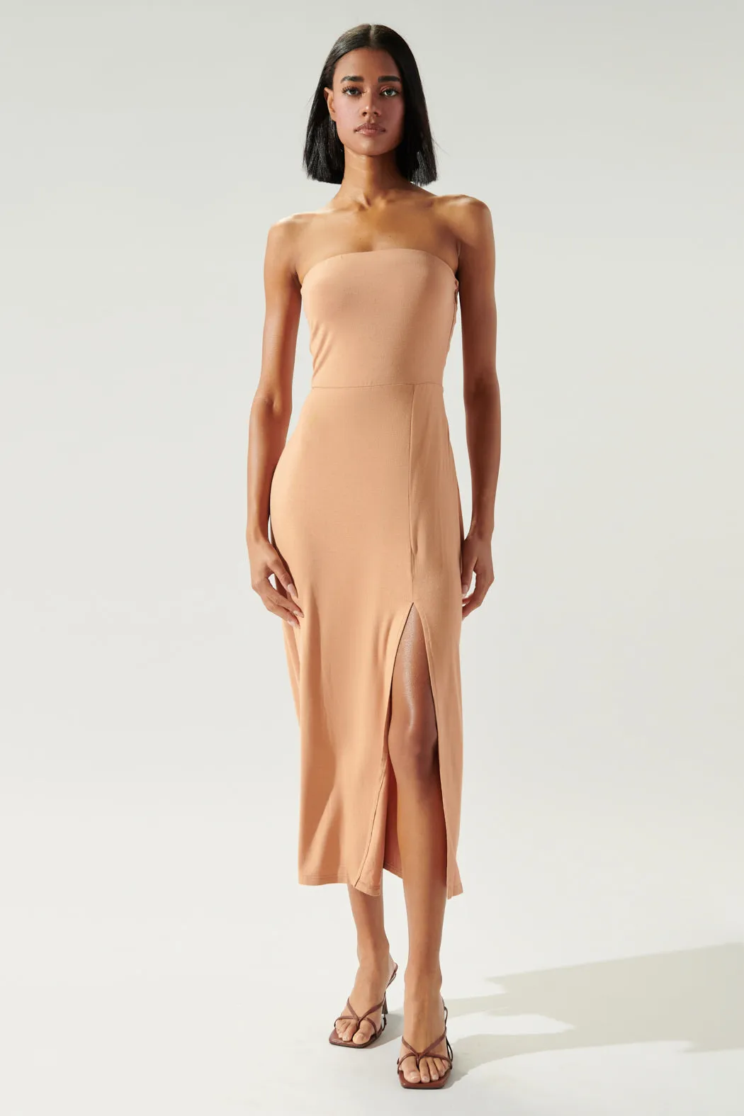 Rhys Jersey Knit Tube Midi Dress