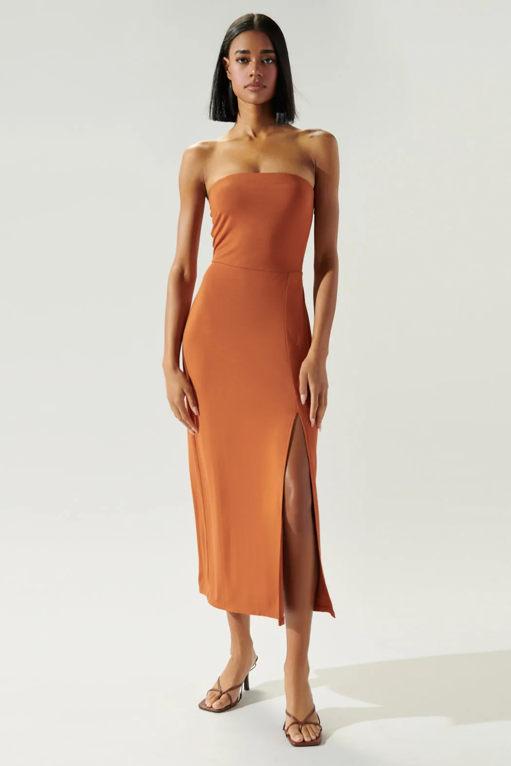 Rhys Jersey Knit Tube Midi Dress