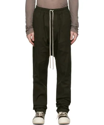 Rick Owens Green Porterville Drawstring Long Trousers