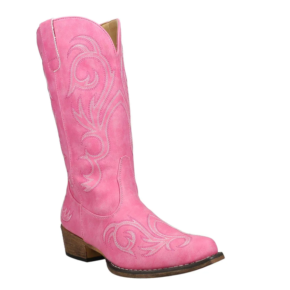 Riley Embroidered Snip Toe Cowboy Boots