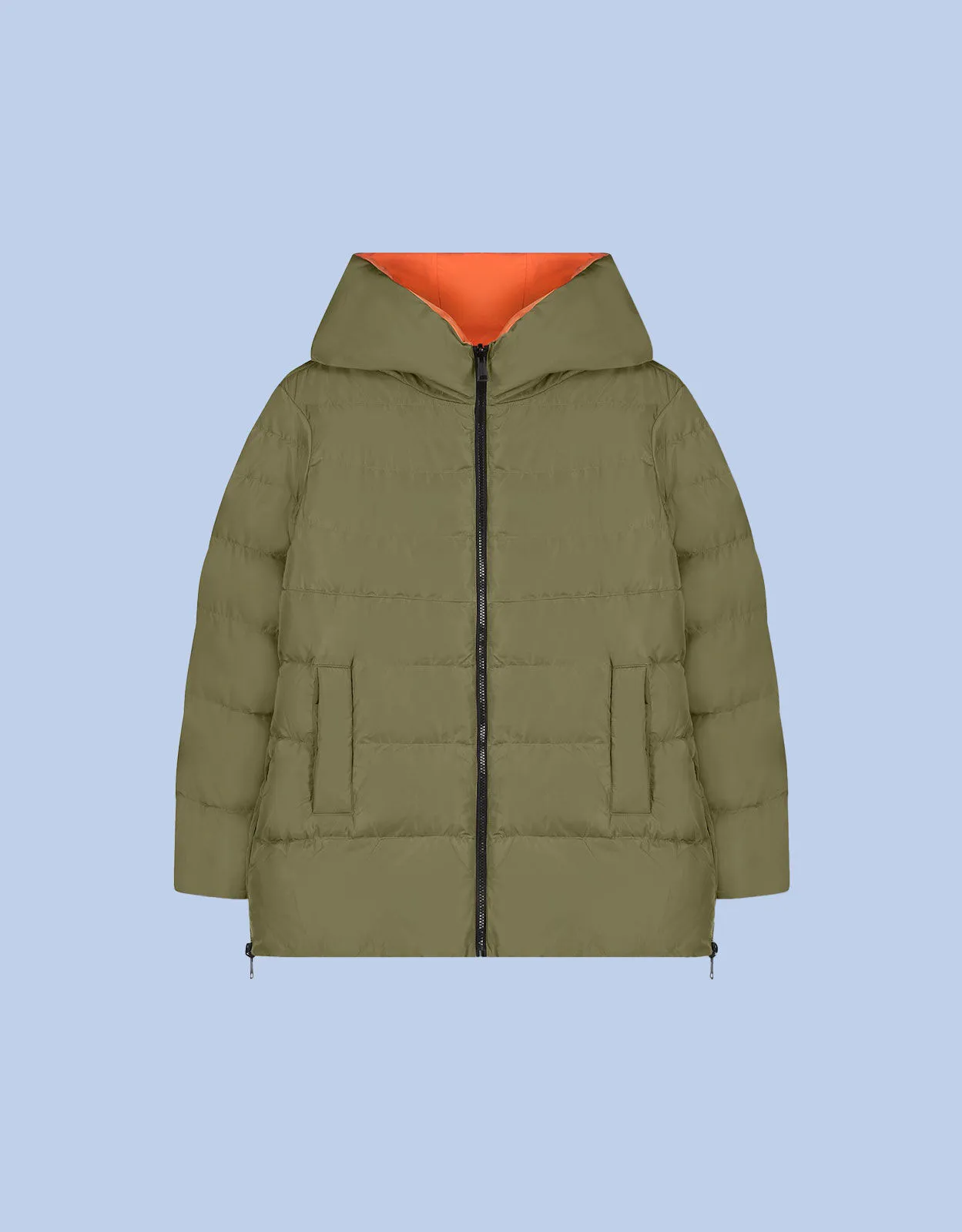 Green Reversible Padded Coat Rino and Pelle Brand