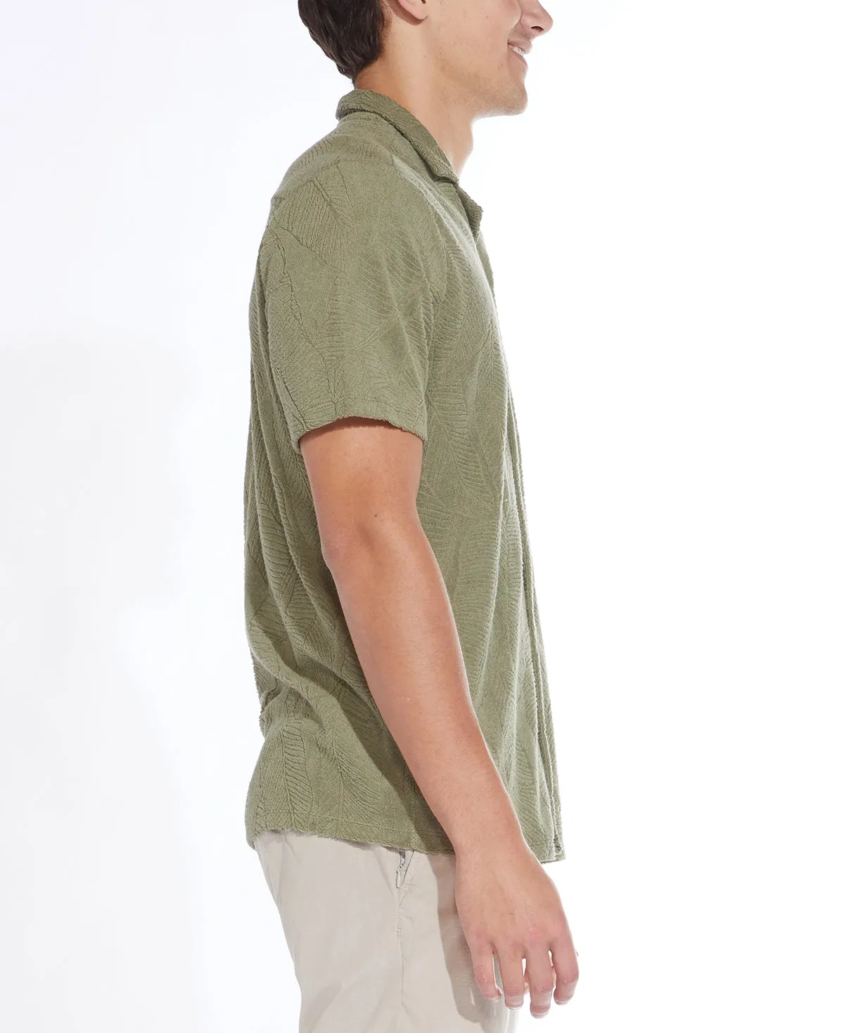 Olive Rivera Resort Shirt with Knit Pockets