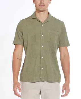 Olive Rivera Resort Shirt with Knit Pockets