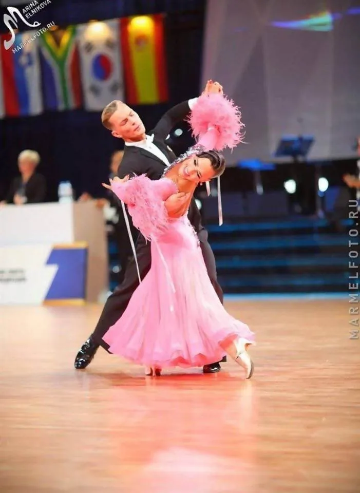 Salmon Pink Ballroom Gown