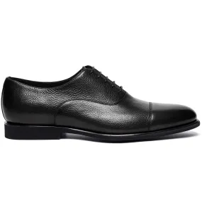 Black Santoni DARIAN-B-SDSN01 Tumbled Calfskin Oxfords \