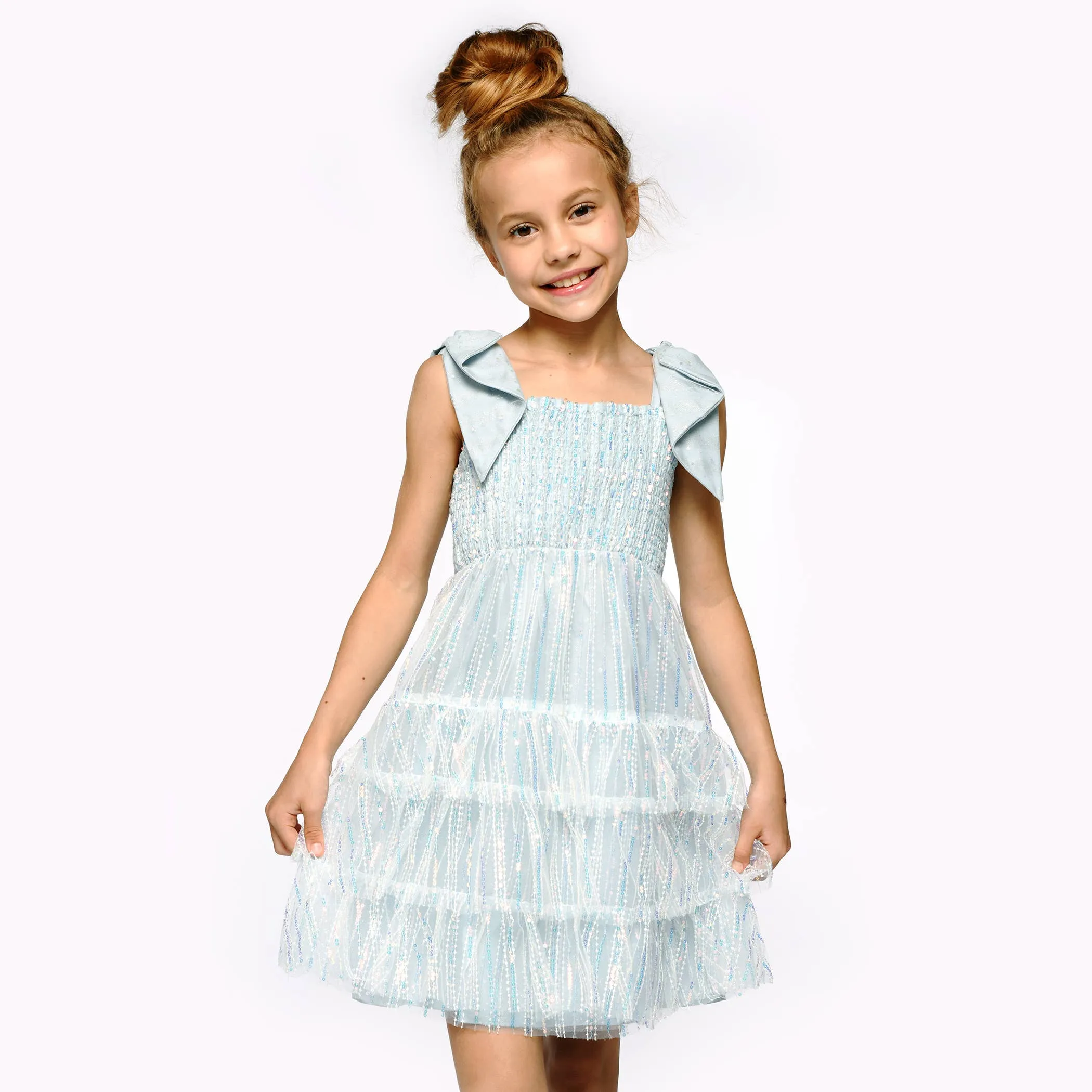 Sequin Baby Doll Dress | Blue