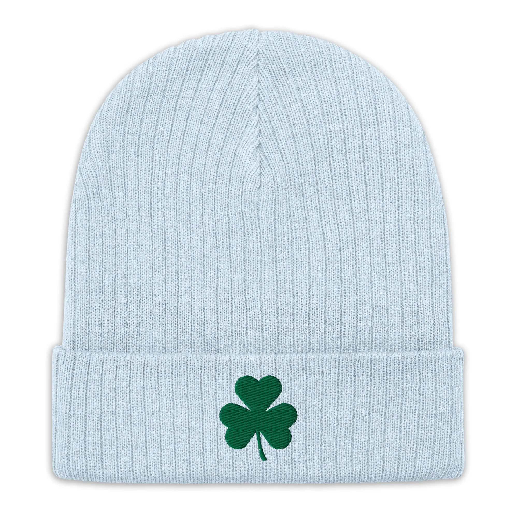 Shamrock Ribbed Knit Beanie