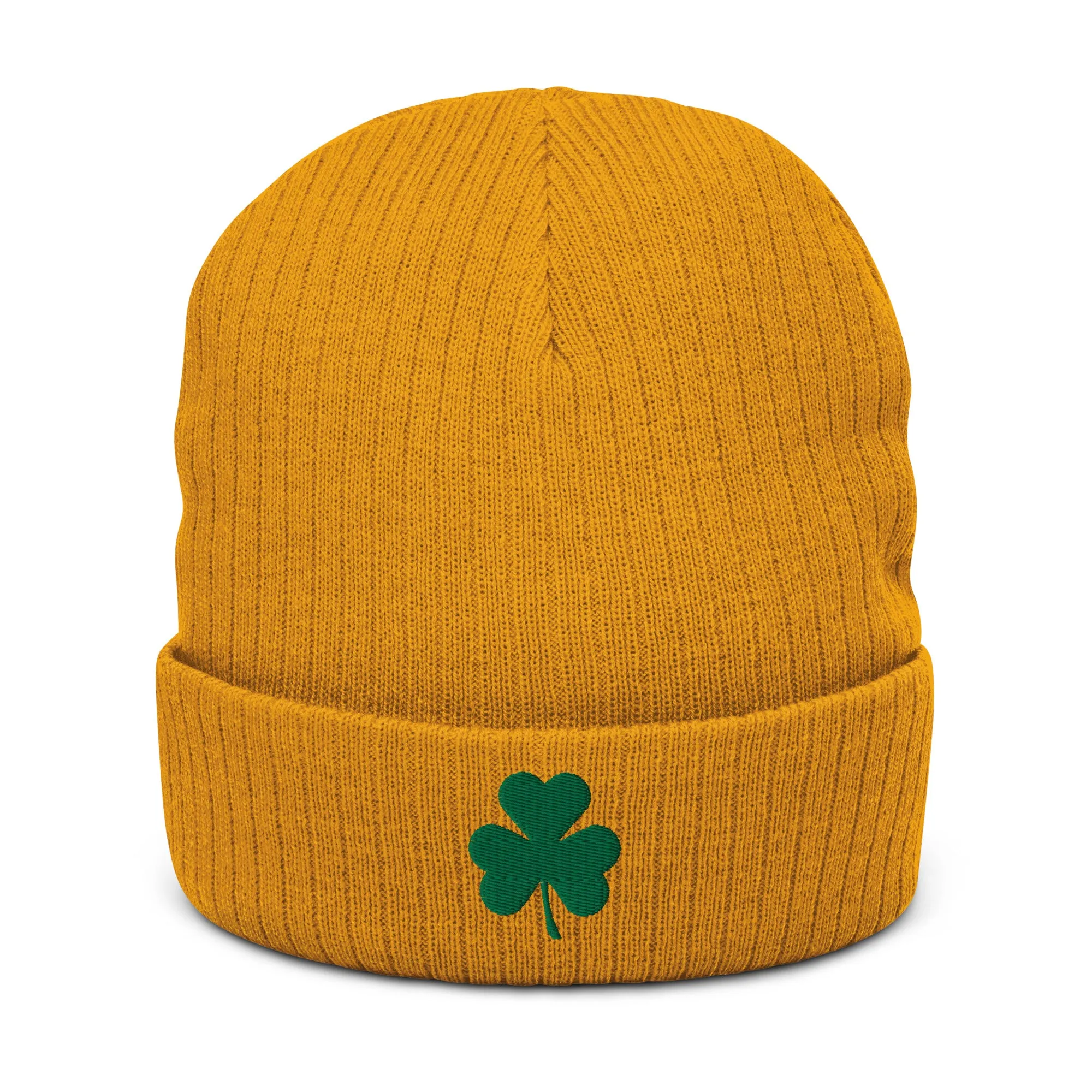 Shamrock Ribbed Knit Beanie