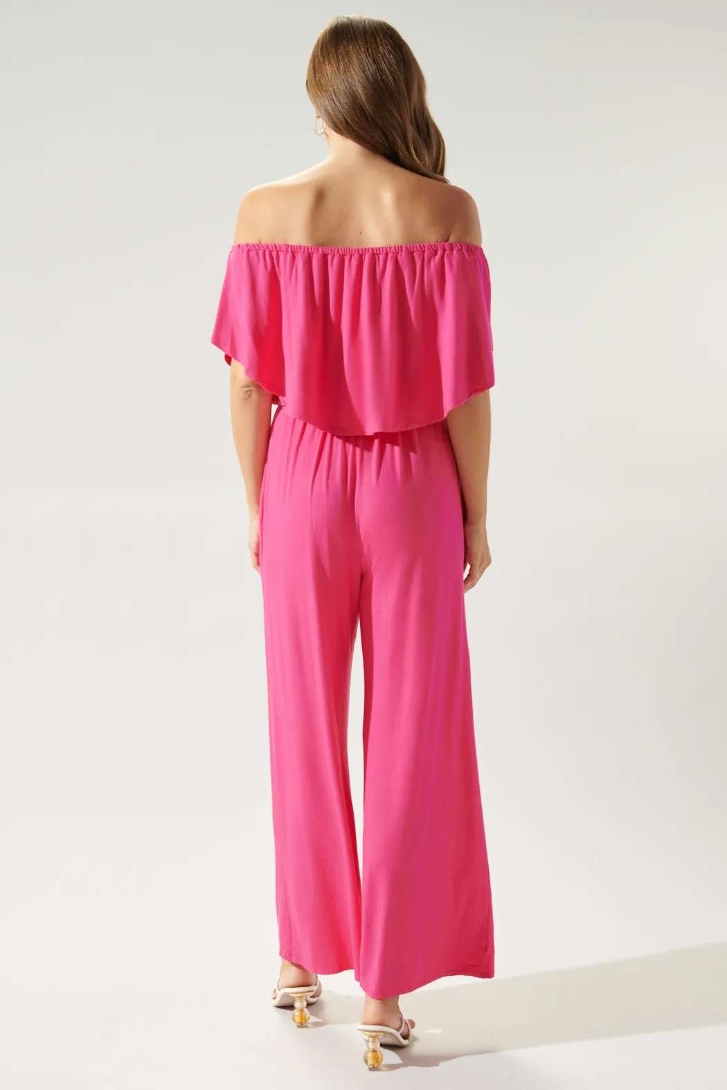 Sharpay Jersey Knit Off the Shoulder Jumpsuit