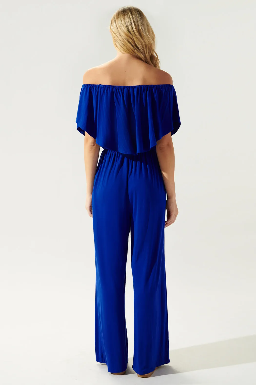 Sharpay Jersey Knit Off the Shoulder Jumpsuit