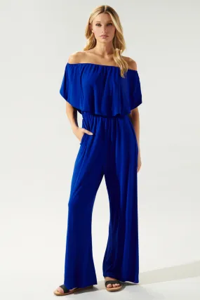 Sharpay Jersey Knit Off the Shoulder Jumpsuit