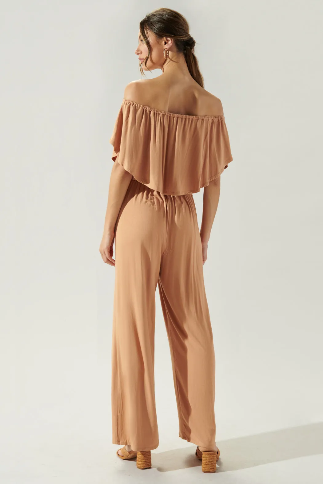 Sharpay Jersey Knit Off the Shoulder Jumpsuit