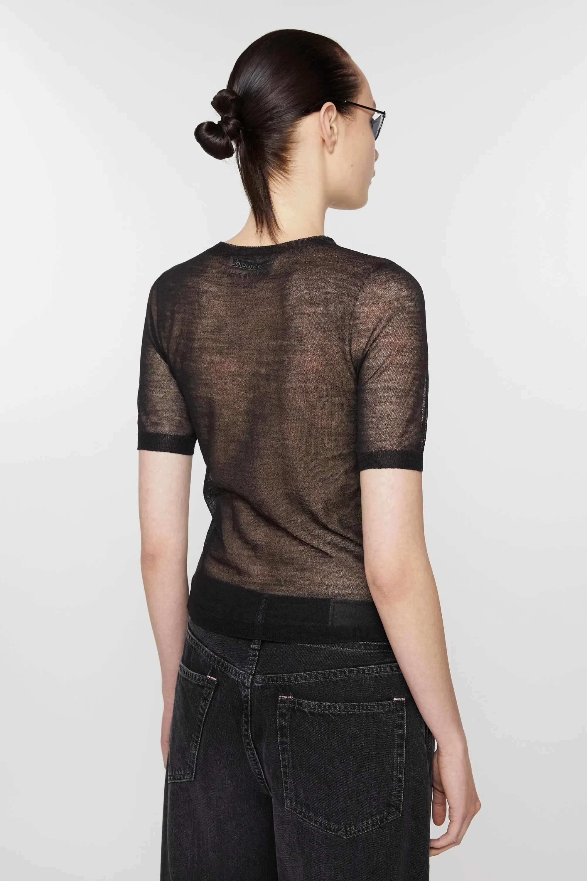 Sheer knit t-shirt