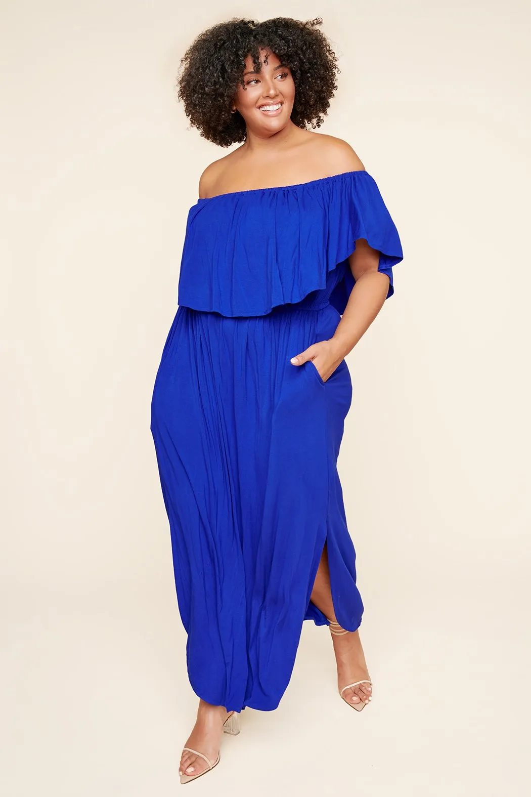 Shelbee Popover Jersey Knit Maxi Dress Curve