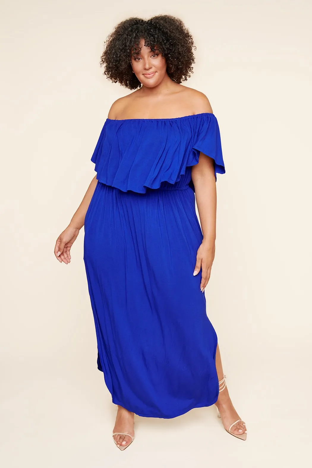 Shelbee Popover Jersey Knit Maxi Dress Curve