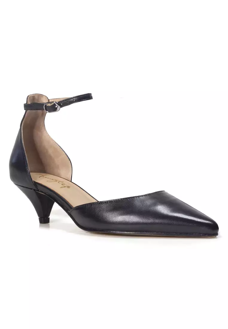 Shu Talk AMAZTEP Nappa Leather With Ankle Strap Heels