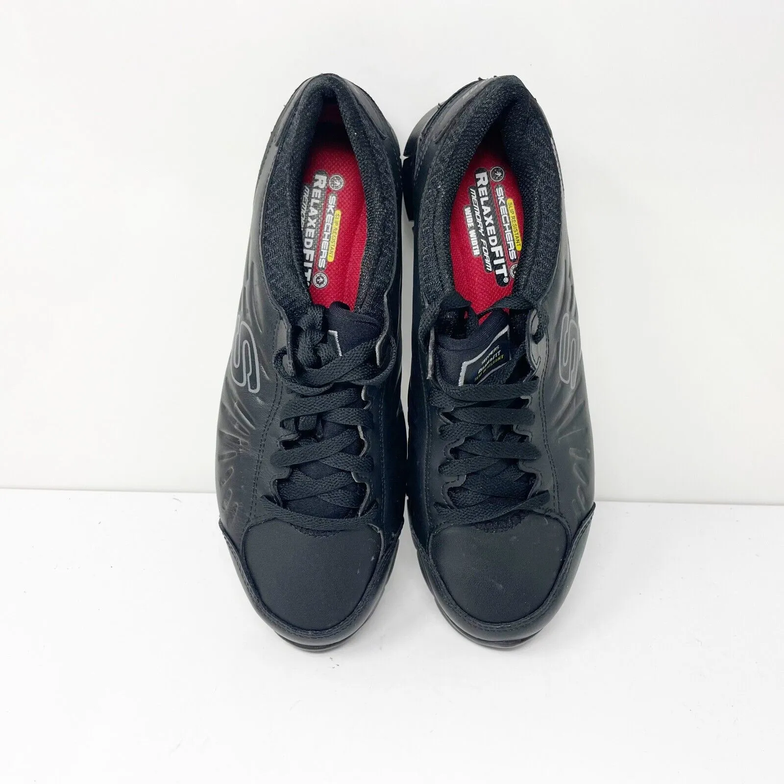 Skechers Womens Relaxed Fit Eldred 76551EW Black Running Shoes Sneakers Size 8.5