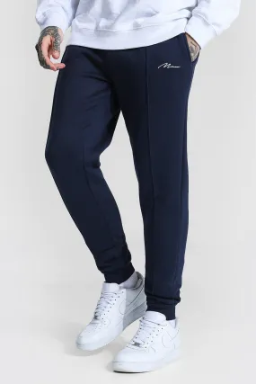 Skinny Man Signature Pintuck Joggers | boohooMAN UK