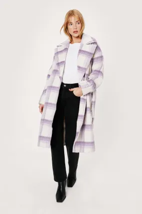 Small Lilac Plaid Wool Coat