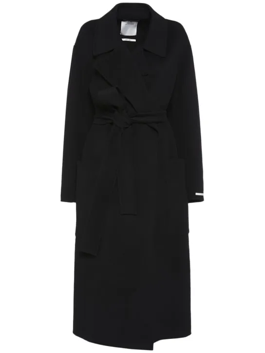 Double breast belted wool coat