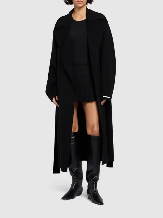 Double breast belted wool coat