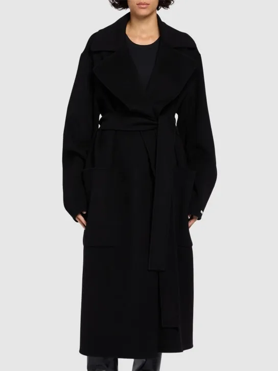 Double breast belted wool coat